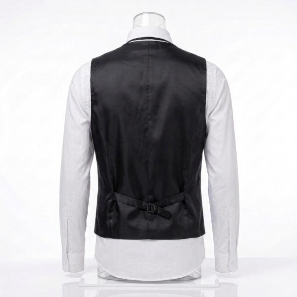 Gilet de Service Col Châle pour Homme – Noir