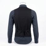 Gilet de Service Moderne Double Boutonnage – Noir Mat