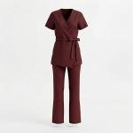 Ensemble Tunique Cache-Cœur et Pantalon – Bordeaux