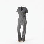 Ensemble Tunique Cache-Cœur et Pantalon – Gris Anthracite