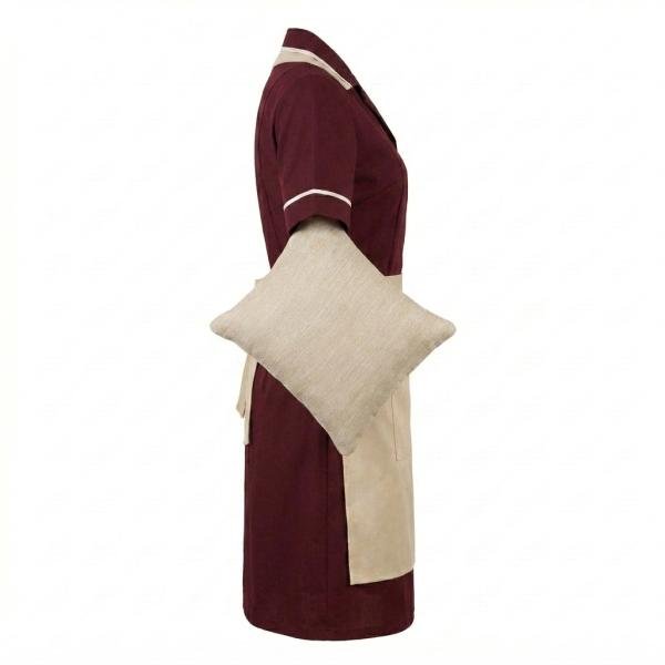 Robe de Chambre d’Hôtel Bordeaux avec Tablier Beige