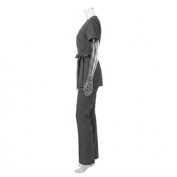 Ensemble Tunique Cache-Cœur et Pantalon – Gris Anthracite